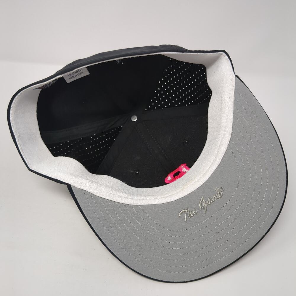 The Game Fitted Flat Bill Hat Black Embroidered Pink R Logo Size Small - Picture 6 of 9